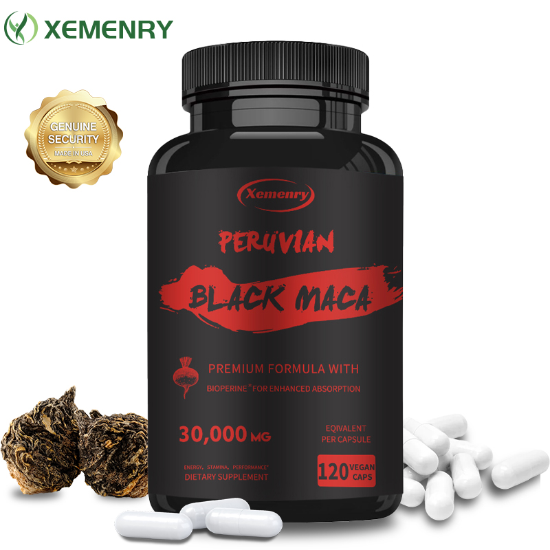 Herbal Queen - Maksymalna siła czarny korzeń Maca-30,000 Mg-żelatynowy