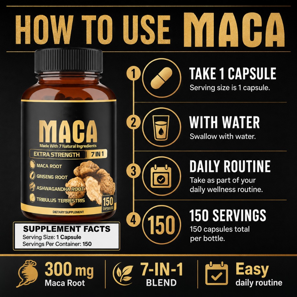 Kapsułki z korzeniem Maca 7-w- – Herbal Queen recenzja i cena